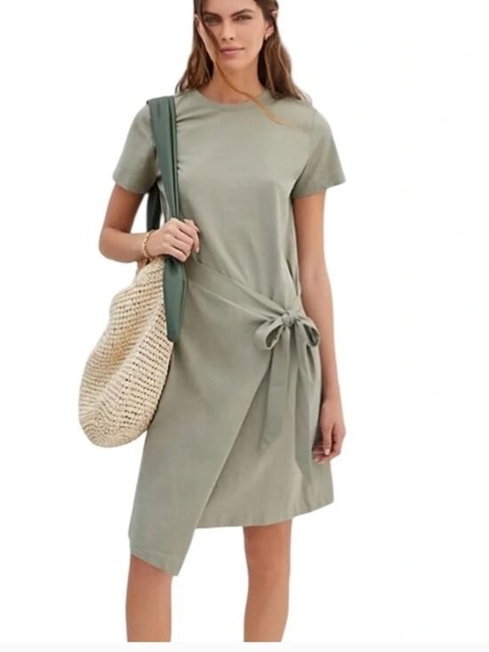 dolan Dresses & Skirts - Anthropologie Dolan side tie faux wrap dress